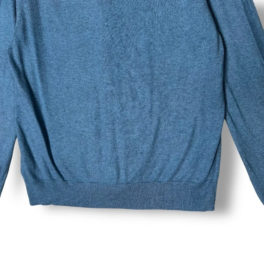 Banana Republic Mens Cardigan Sweater Sz M Silk Cashmere Blend V Neck Blue Casua